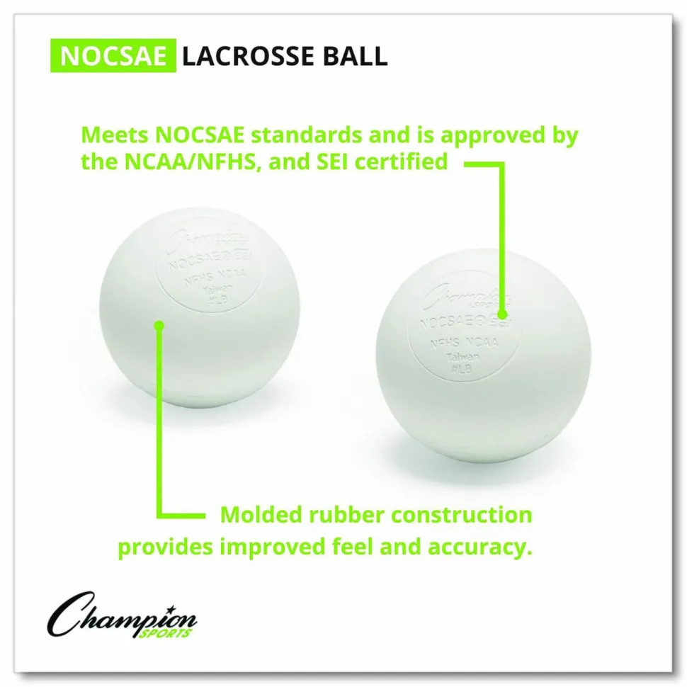 Champion Sports Bucket of Lacrosse Balls, Official Size, White, 36 Balls/Bucket