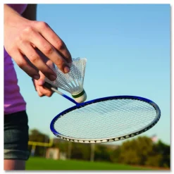 Champion Sports Deluxe Badminton Set, 20 ft Net with 4 Rackets, 2 Shuttlecocks