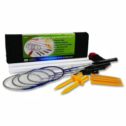 Champion Sports Deluxe Badminton Set, 20 ft Net with 4 Rackets, 2 Shuttlecocks