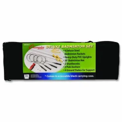 Champion Sports Deluxe Badminton Set, 20 ft Net with 4 Rackets, 2 Shuttlecocks