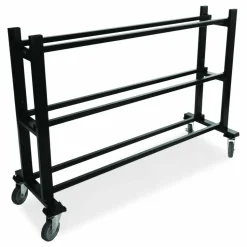 Champion Sports Deluxe Heavy-Duty Basketball Cart, Metal, 220 lb Capacity, 16 x 50.75 x 34.75, Black