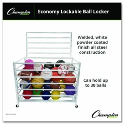 Champion Sports Economy Locking Ball Carrier, Metal, 264 lb Capacity, 23