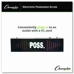 Champion Sports Electronic Possession Arrow, 21" x 3" x 6", Black Face, Red Graphics