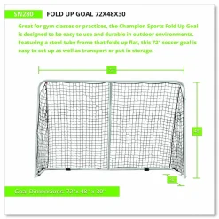 Champion Sports Fold Up Goal, 72" x 48"