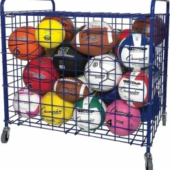 Champion Sports Full Size Lockable Ball Locker, Steel, 36"L x 24"W x 36"H, Blue