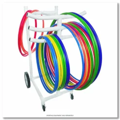 Champion Sports Hoop Storage Rack, Plastic, 176 lb Capacity, 26 x 22 x 49, White