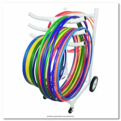 Champion Sports Hoop Storage Rack, Plastic, 176 lb Capacity, 26 x 22 x 49, White