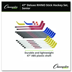 Champion Sports Indoor ABS Floor Hockey Set, 2 Pucks, 14 Sticks
