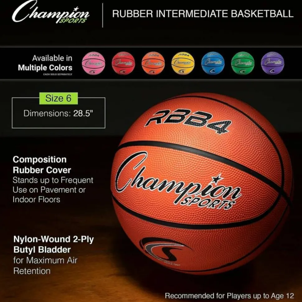 Champion Sports Intermediate Basketball, Size 6, Orange