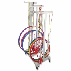 Champion Sports Jump Rope and Hoop Cart, Plastic, 19 x 28 x 69, White