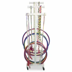 Champion Sports Jump Rope and Hoop Cart, Plastic, 19 x 28 x 69, White