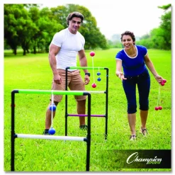 Champion Sports Ladder Ball Game Set, (2) 22" x 37.5" Ladders/(6) Bolas/Carry Bag