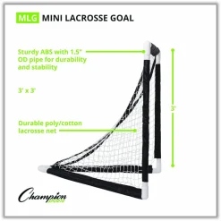 Champion Sports Mini Lacrosse Goal, 3 ft x 3 ft, 1.5