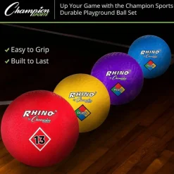 Champion Sports Mixed Playground Ball Set - Assorted, Blue, Red - Nylon, Rubber