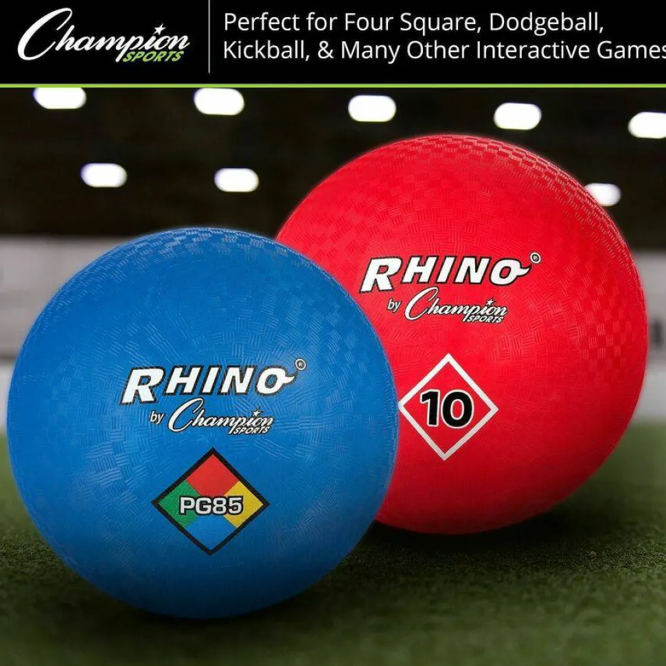 Champion Sports Mixed Playground Ball Set - Assorted, Blue, Red - Nylon, Rubber