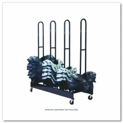 Champion Sports Mobile Four-Stack Shoulder Pad Rack, Metal, 176 lb Capacity, 24