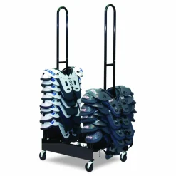 Champion Sports Mobile Two-Stack Shoulder Pad Rack, Metal, 176 lb Capacity, 24