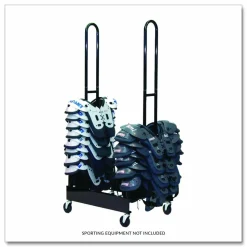 Champion Sports Mobile Two-Stack Shoulder Pad Rack, Metal, 176 lb Capacity, 24