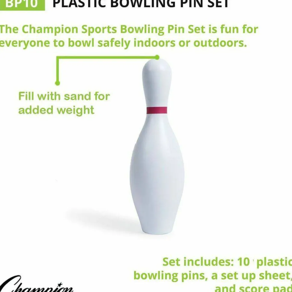 Champion Sports Plastic Bowling Pin Set