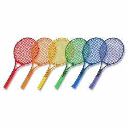 Champion Sports Plastic Tennis Racket Set, Six 21