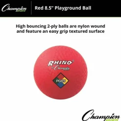 Champion Sports Playground Ball, 8-1/2", Red