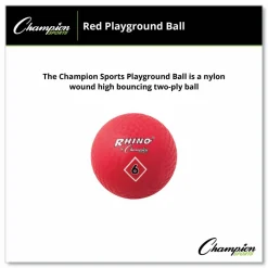 Champion Sports Playground Ball, 6" Diameter, Red