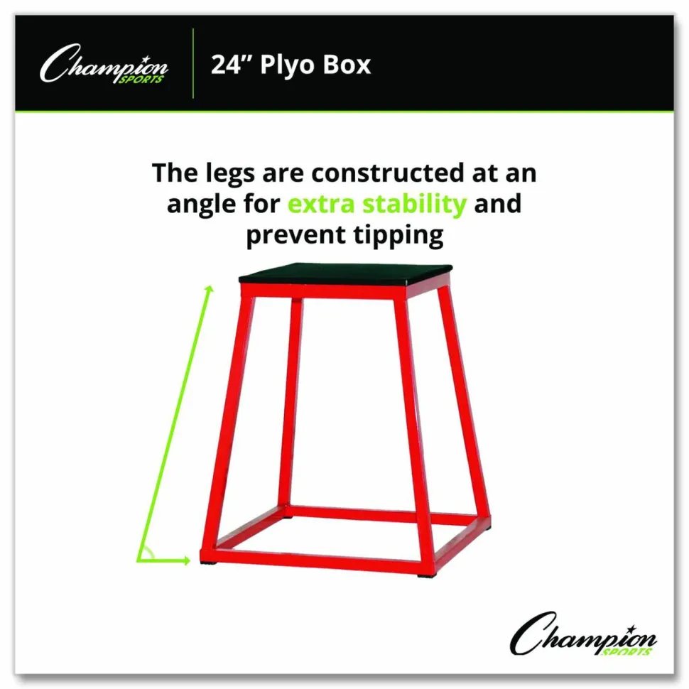 Champion Sports Plyo Box, 24" h, 21 x 21 Base