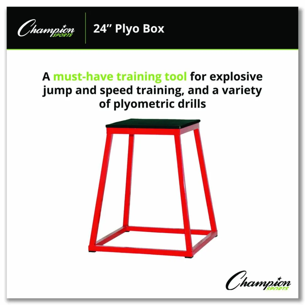 Champion Sports Plyo Box, 24" h, 21 x 21 Base