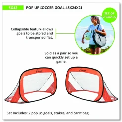 Champion Sports Pop Up Soccer Goal, 4 ft x 2 ft, Pair