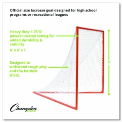Champion Sports Pro High School Lacrosse Goal, 6 ft x 6 ft, 1.65