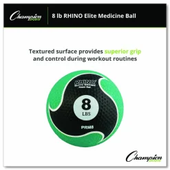 Champion Sports Rhino Elite Medicine Ball, 8 lb, Green