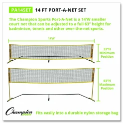 Champion Sports Rhino Port-A-Net Set, 36" to 60" x 168"