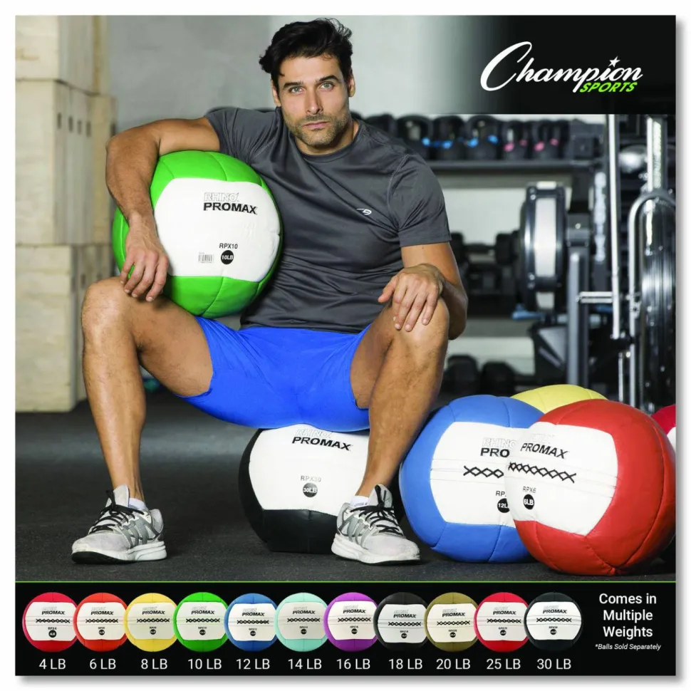 Champion Sports Rhino Promax Medicine Ball, 8 lb, Yellow