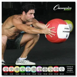 Champion Sports Rhino Promax Medicine Ball, 25 lb, Red