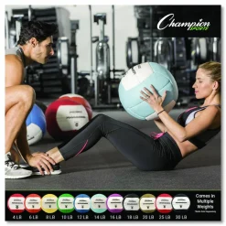 Champion Sports Rhino Promax Medicine Ball, 25 lb, Red