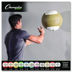 Champion Sports Rhino Promax Medicine Ball, 25 lb, Red