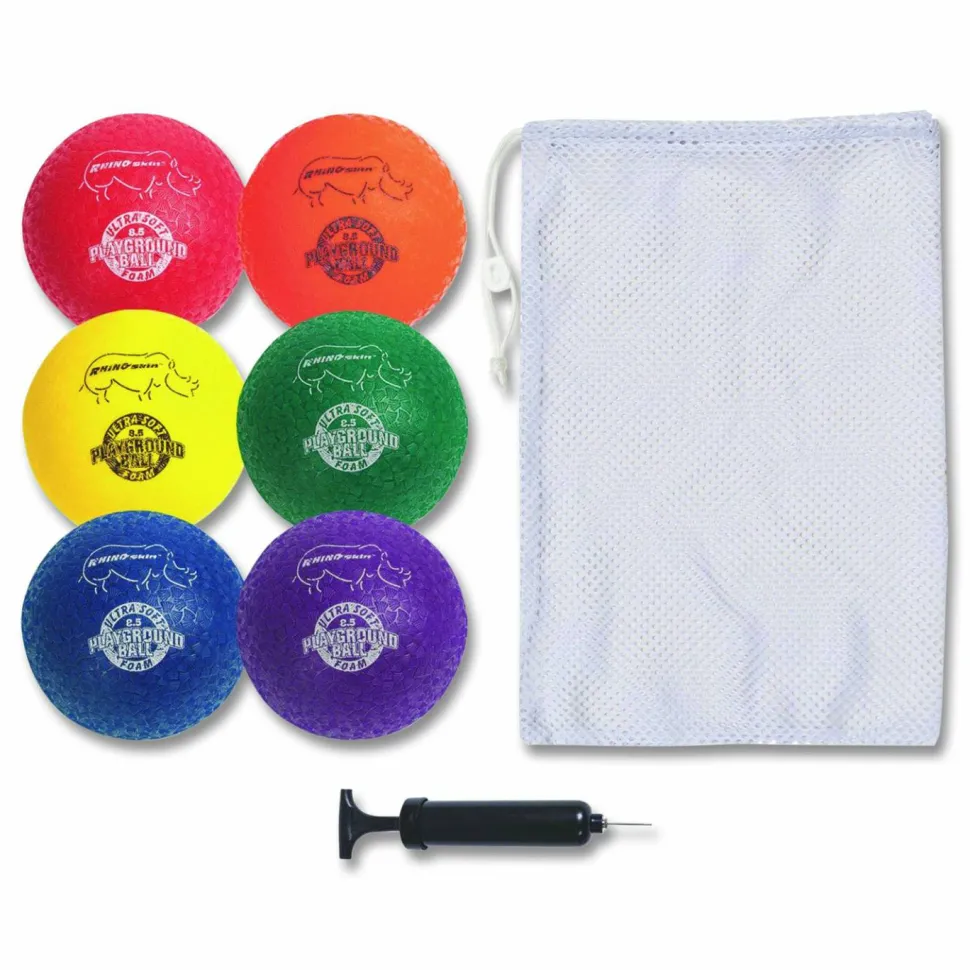 Champion Sports Rhino Soft Playground Ball Set, 8.5" Diameter, Assorted Colors, 6/Set