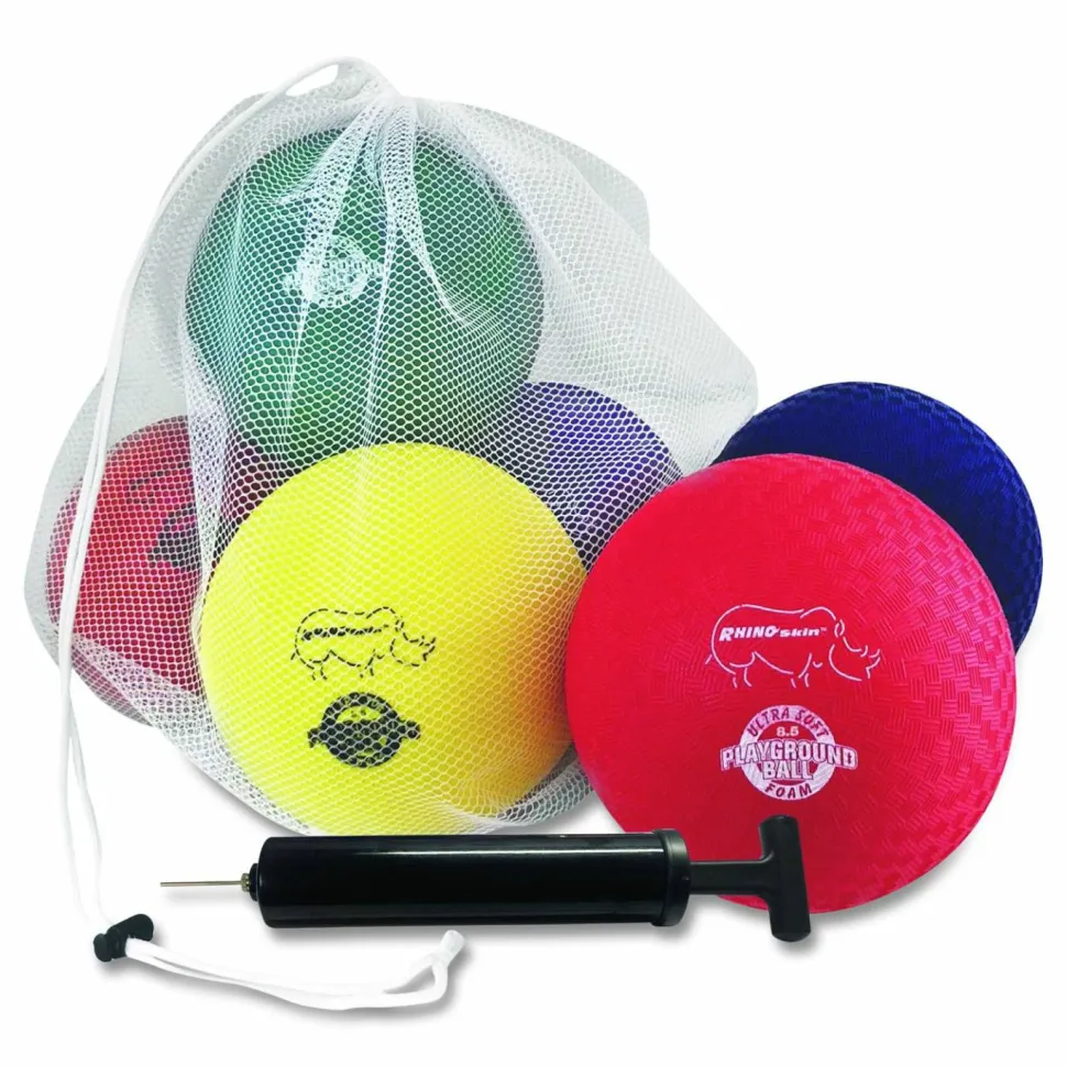 Champion Sports Rhino Soft Playground Ball Set, 8.5" Diameter, Assorted Colors, 6/Set