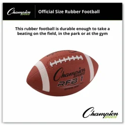Champion Sports Rubber Sports Ball, Football, Official NFL, No. 9 Size, Brown