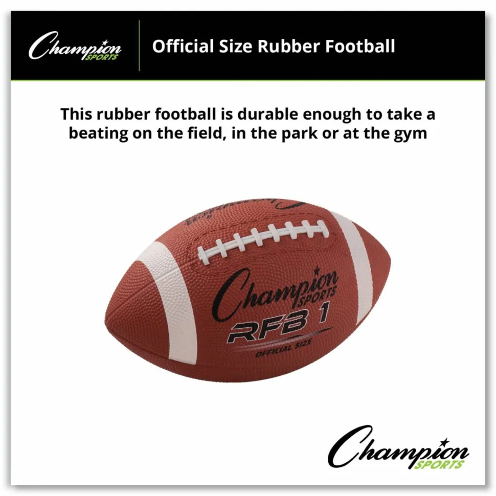 Champion Sports Rubber Sports Ball, Football, Official NFL, No. 9 Size, Brown