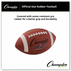 Champion Sports Rubber Sports Ball, Football, Official NFL, No. 9 Size, Brown
