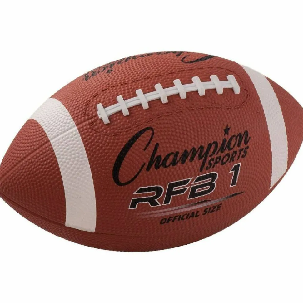 Champion Sports Rubber Sports Ball, Football, Official NFL, No. 9 Size, Brown