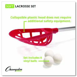 Champion Sports Soft Lacrosse Set, 6 Balls/12 Sticks
