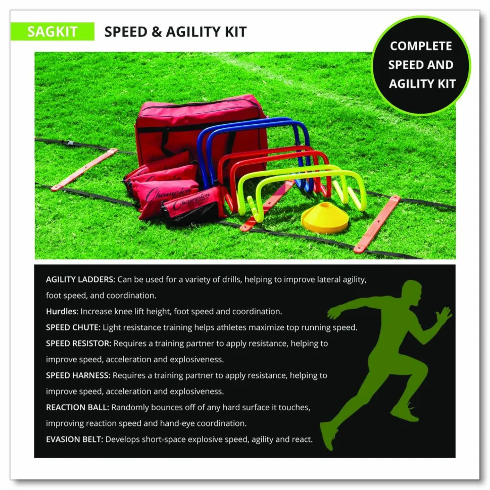 Champion Sports Speed and Agility Kit, with Carry Bag
