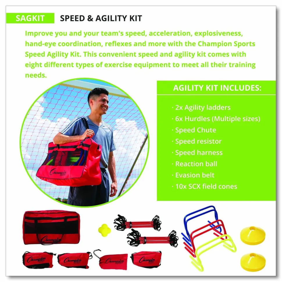 Champion Sports Speed and Agility Kit, with Carry Bag