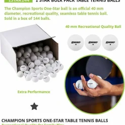 Champion Sports 1sTAR Table Tennis Balls Bulk Pack