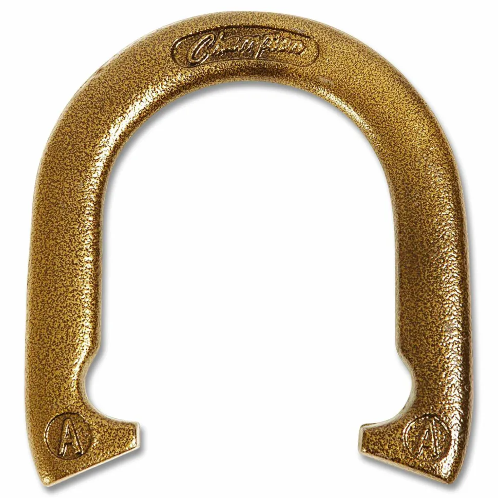 Champion Sports Steel Horseshoe Set, (4) Horseshoes/(2) 24" Stakes/Nylon Carry Bag