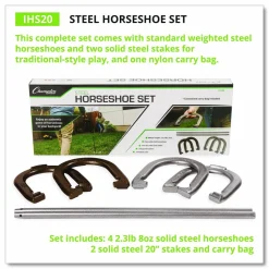 Champion Sports Steel Horseshoe Set, (4) Horseshoes/(2) 20