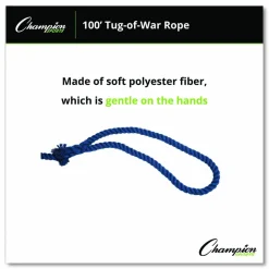 Champion Sports Tug-of-War Rope, 100 ft, 1" dia