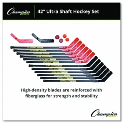 Champion Sports Ultra Shaft Hockey Set, Twelve 42
